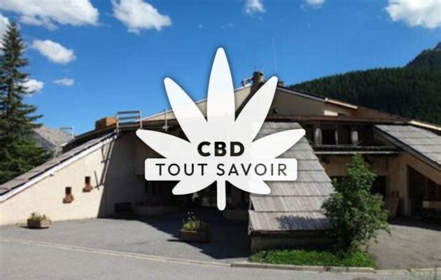 Village à Nevache avec feuille Cannabis CBD