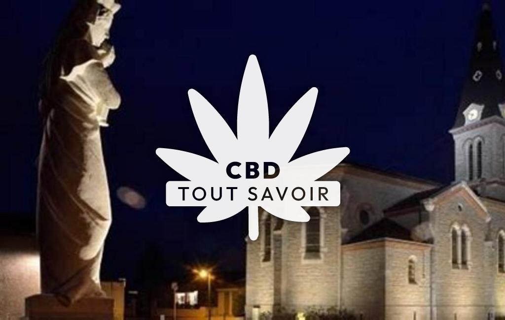 Village à Nievroz avec feuille Cannabis CBD