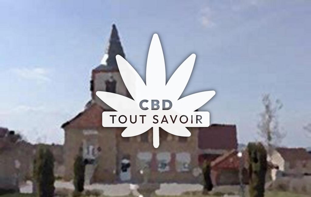 Village à Nogentel avec feuille Cannabis CBD