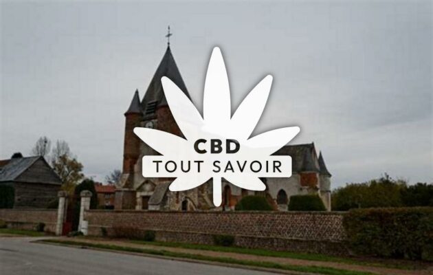 Village à Noircourt avec feuille Cannabis CBD