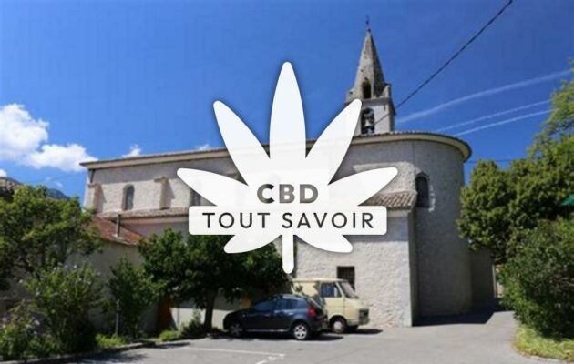 Village à Noyers-sur-Jabron avec feuille Cannabis CBD