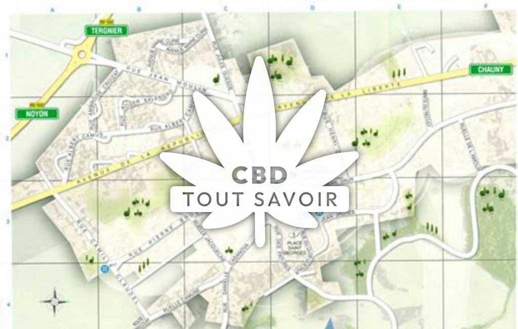 Village à Ognes avec feuille Cannabis CBD