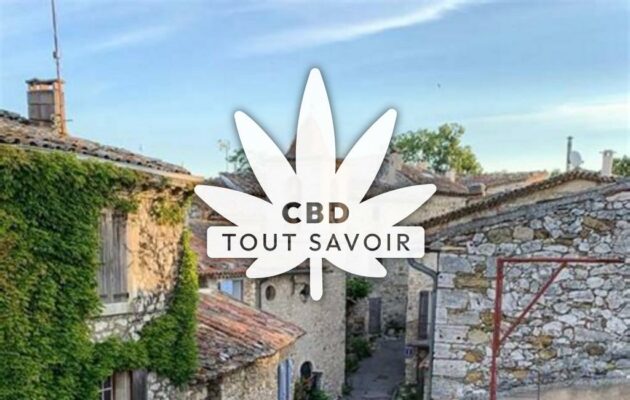 Village à Oppedette avec feuille Cannabis CBD