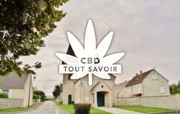 Village à Osly-Courtil avec feuille Cannabis CBD