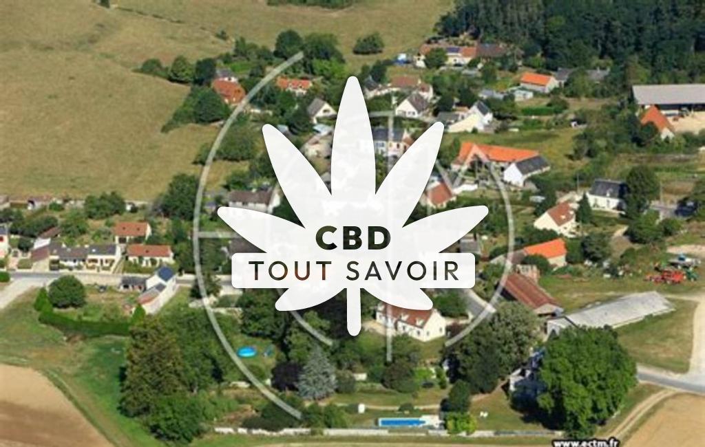 Village à Oulchy-la-Ville avec feuille Cannabis CBD