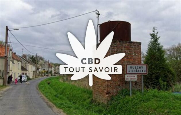 Village à Oulchy-le-Chateau avec feuille Cannabis CBD