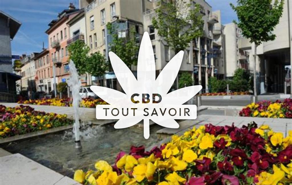 Village à Oyonnax avec feuille Cannabis CBD