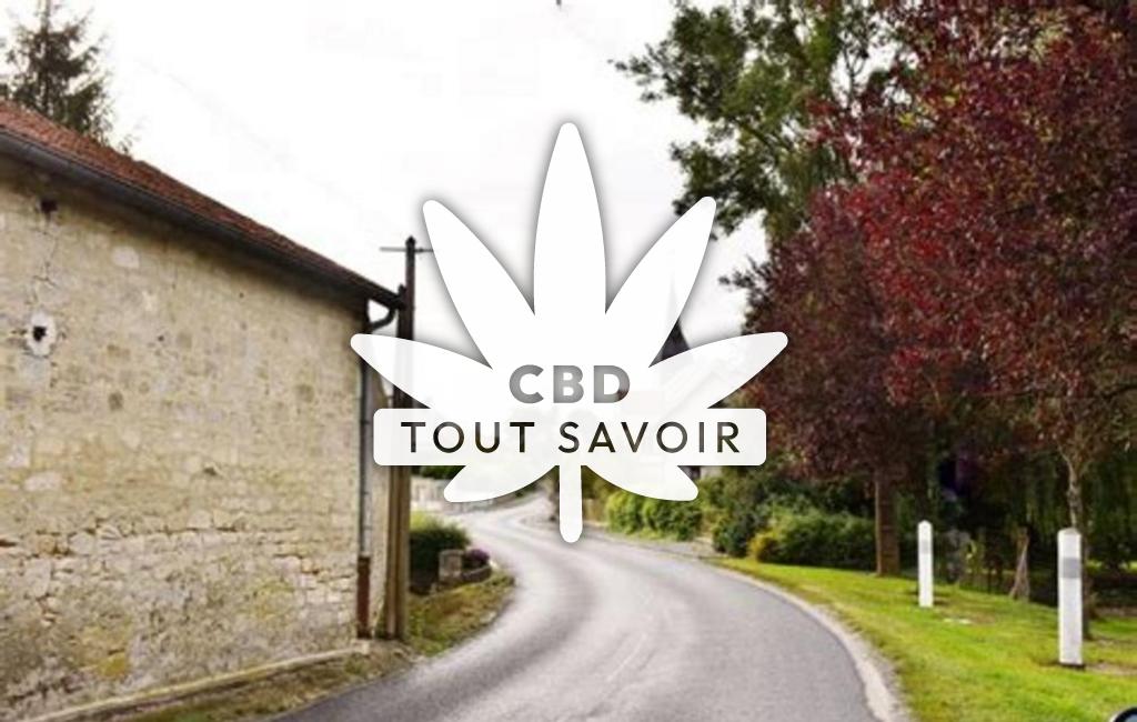 Village à Pancy-Courtecon avec feuille Cannabis CBD