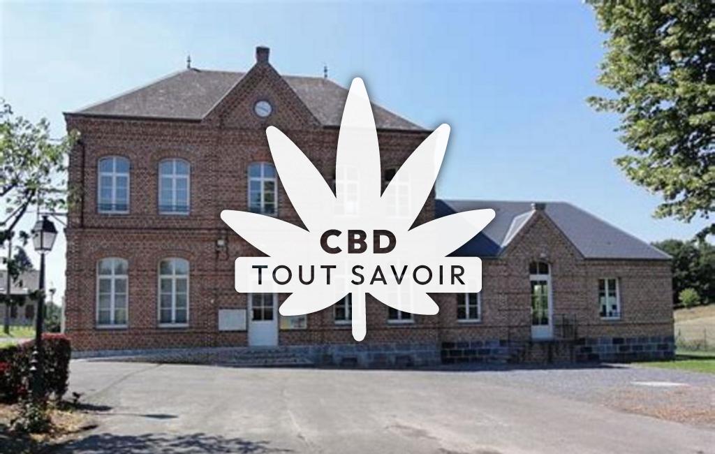 Village à Papleux avec feuille Cannabis CBD