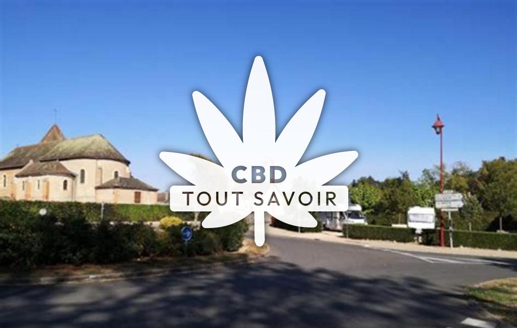 Village à Paray-le-Fresil avec feuille Cannabis CBD