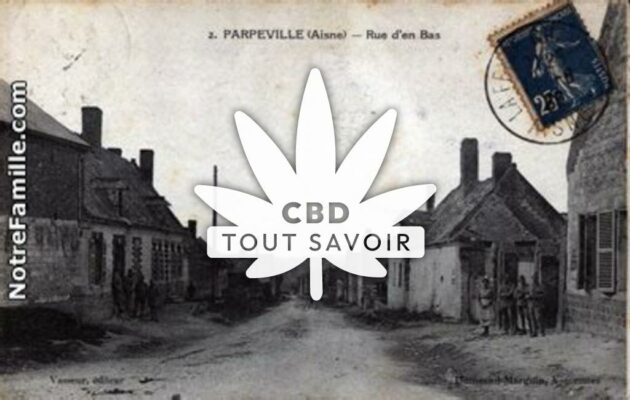 Village à Parpeville avec feuille Cannabis CBD