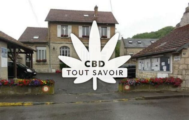 Village à Pasly avec feuille Cannabis CBD