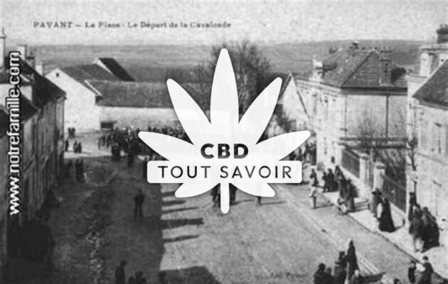 Village à Pavant avec feuille Cannabis CBD