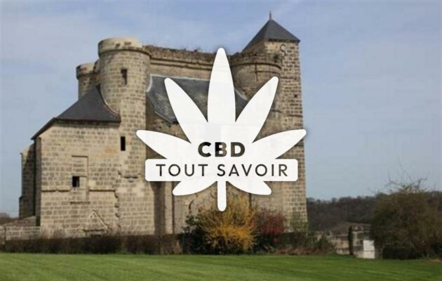 Village à Pernant avec feuille Cannabis CBD