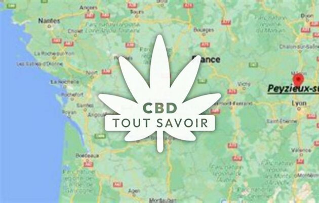 Village à Peyzieux-sur-Saone avec feuille Cannabis CBD