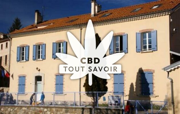 Village à Piegut avec feuille Cannabis CBD