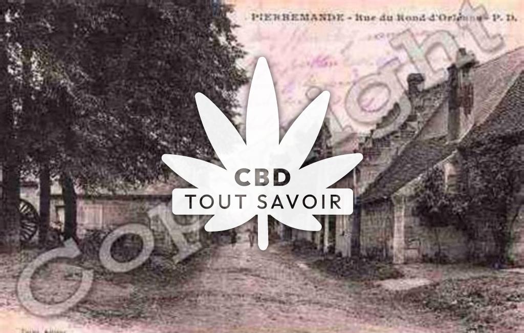 Village à Pierremande avec feuille Cannabis CBD