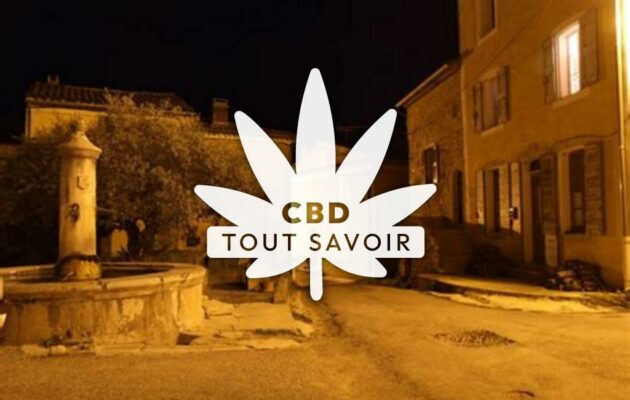 Village à Pierrerue avec feuille Cannabis CBD