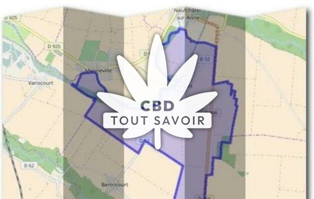 Village à Pignicourt avec feuille Cannabis CBD