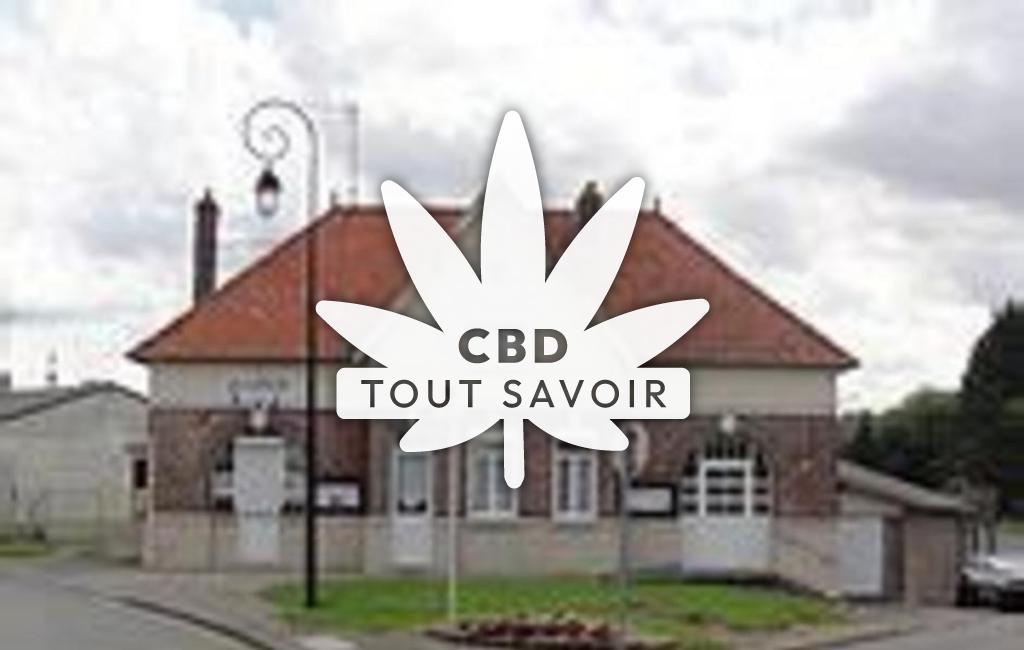 Village à Pithon avec feuille Cannabis CBD