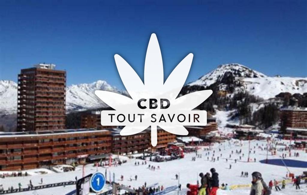 Village à Plagne avec feuille Cannabis CBD