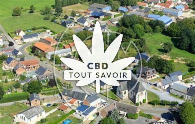 Village à Pleine-Selve avec feuille Cannabis CBD