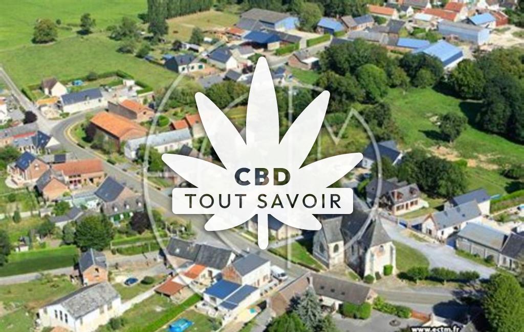 Village à Pleine-Selve avec feuille Cannabis CBD