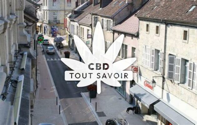 Village à Poligny avec feuille Cannabis CBD