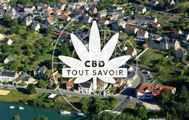 Village à Pommiers avec feuille Cannabis CBD