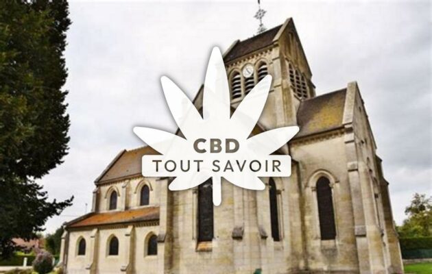 Village à Pont-Arcy avec feuille Cannabis CBD