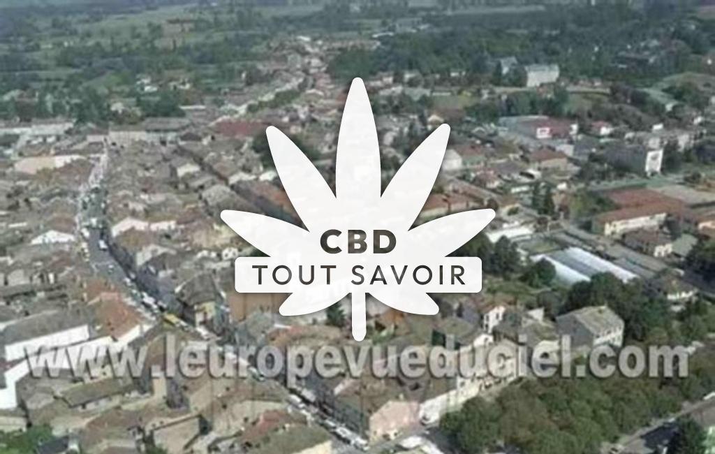 Village à Pont-de-Vaux avec feuille Cannabis CBD