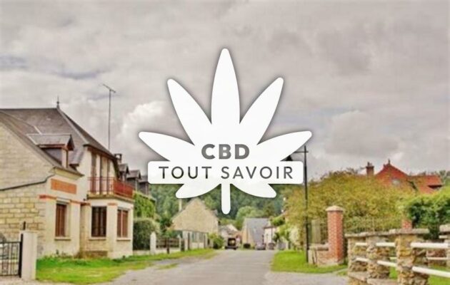 Village à Pont-Saint-Mard avec feuille Cannabis CBD