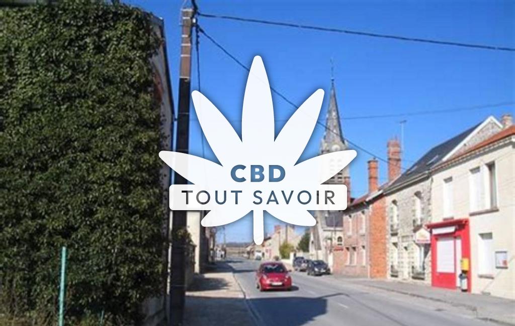 Village à Pontavert avec feuille Cannabis CBD