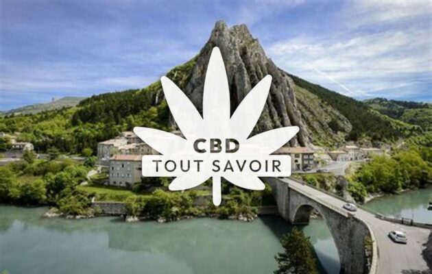 Village à Pontis avec feuille Cannabis CBD