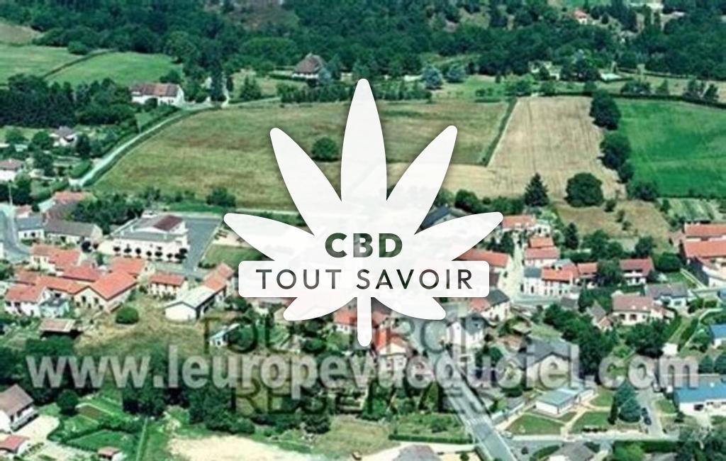 Village à Premilhat avec feuille Cannabis CBD