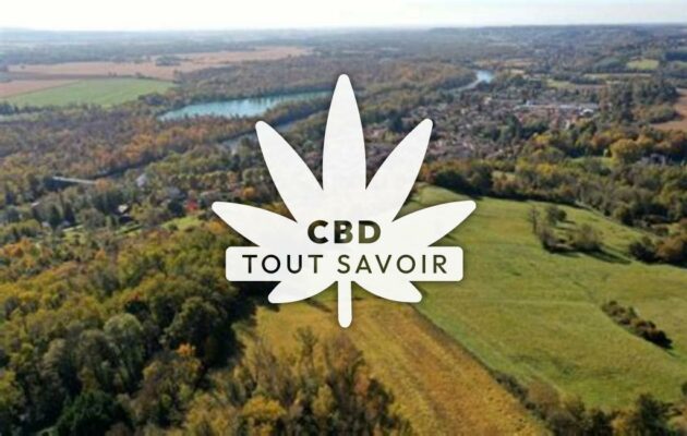 Village à Priay avec feuille Cannabis CBD