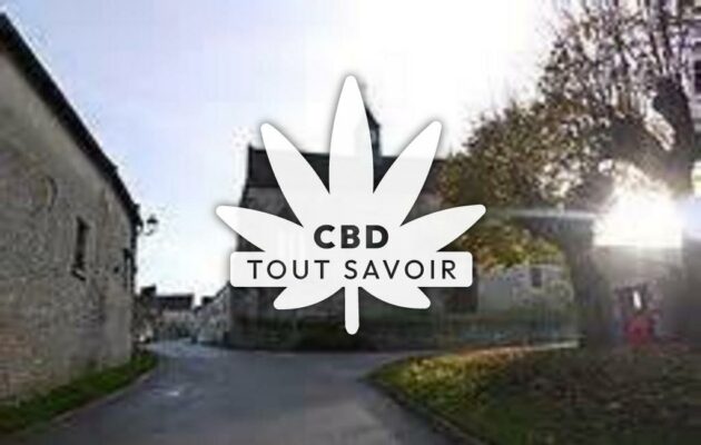 Village à Priez avec feuille Cannabis CBD