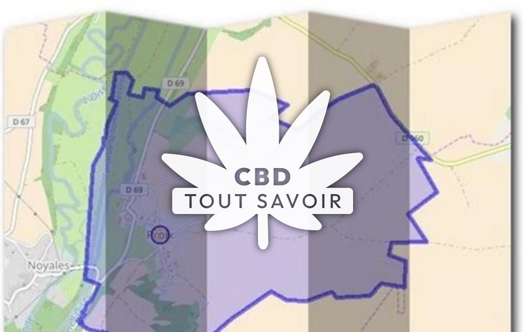 Village à Proix avec feuille Cannabis CBD