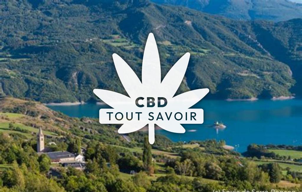 Village à Prunieres avec feuille Cannabis CBD