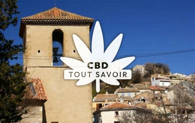 Village à Puimichel avec feuille Cannabis CBD