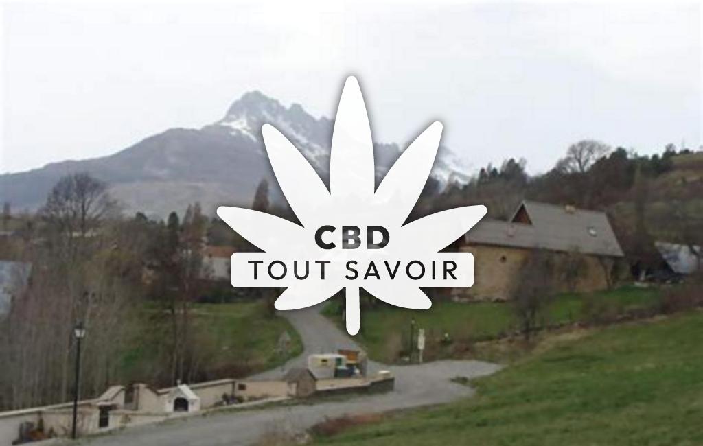 Village à Puy-Sanieres avec feuille Cannabis CBD