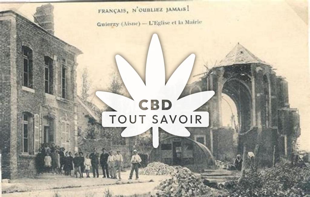 Village à Quierzy avec feuille Cannabis CBD