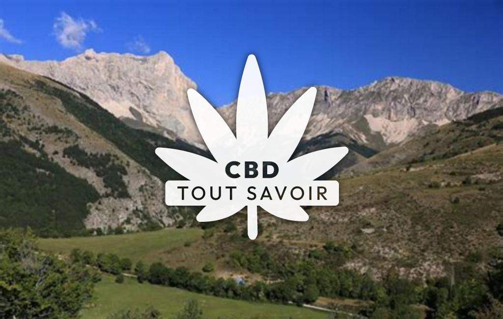 Village à Rabou avec feuille Cannabis CBD