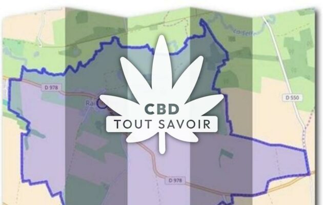 Village à Raillimont avec feuille Cannabis CBD