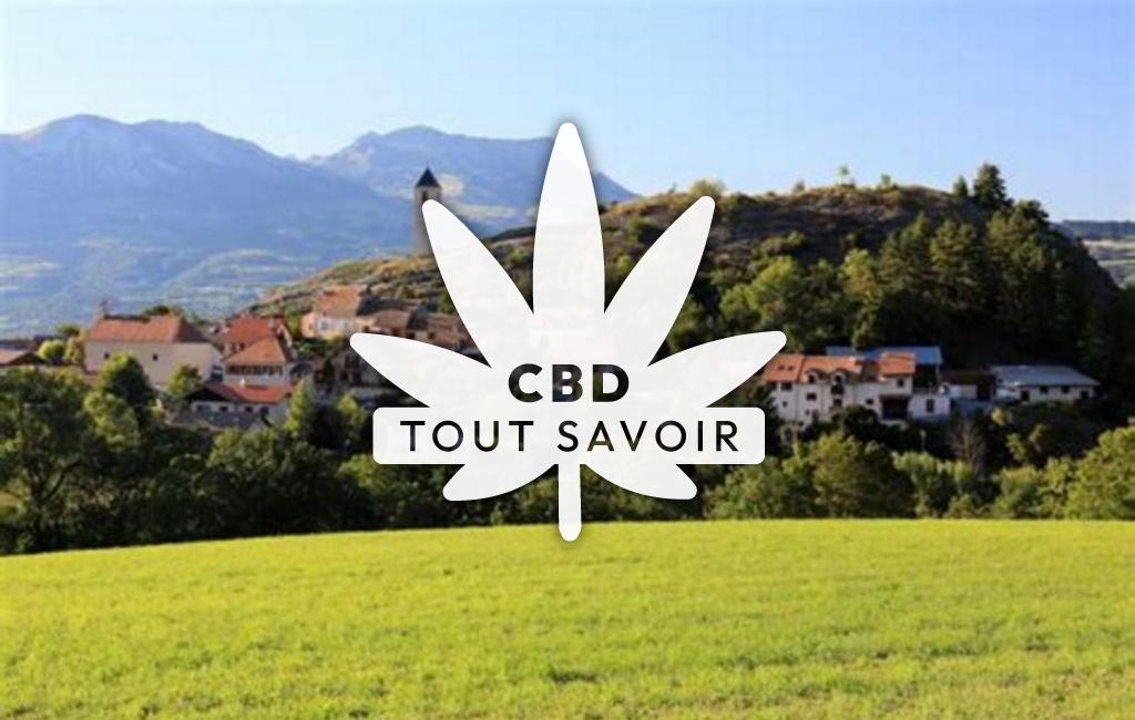 Village à Rambaud avec feuille Cannabis CBD