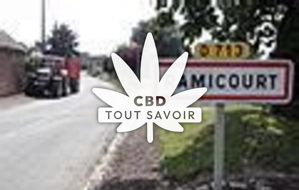 Village à Ramicourt avec feuille Cannabis CBD