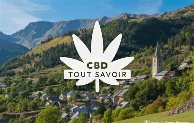 Village à Reallon avec feuille Cannabis CBD