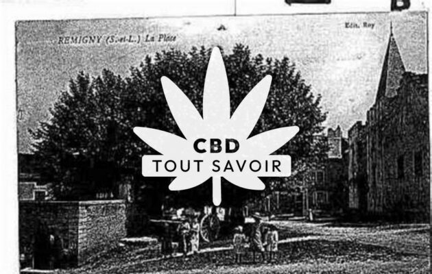 Village à Remigny avec feuille Cannabis CBD