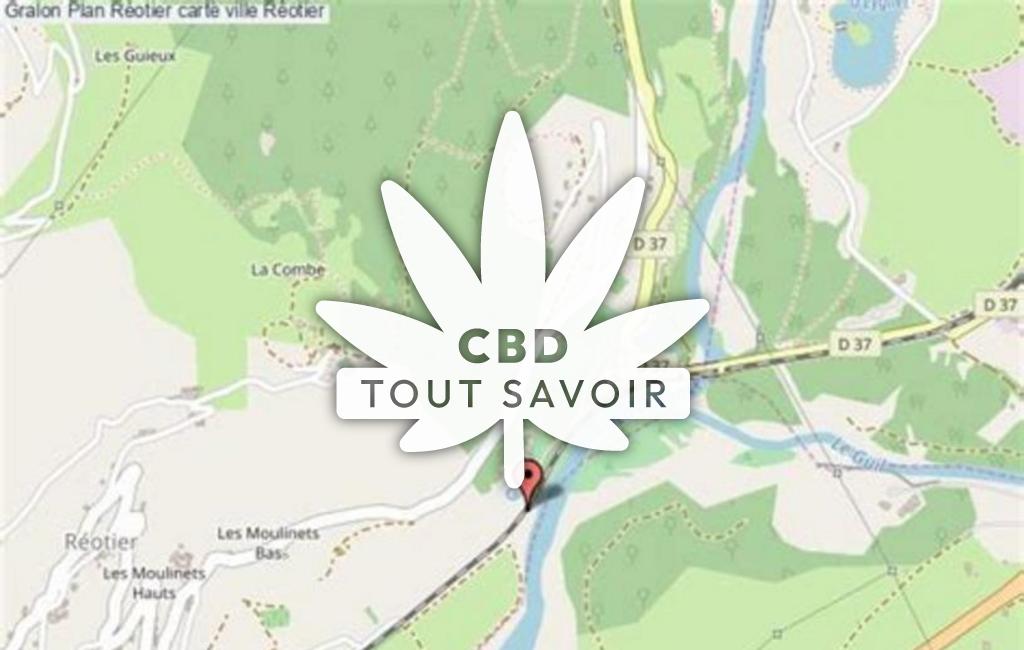 Village à Reotier avec feuille Cannabis CBD