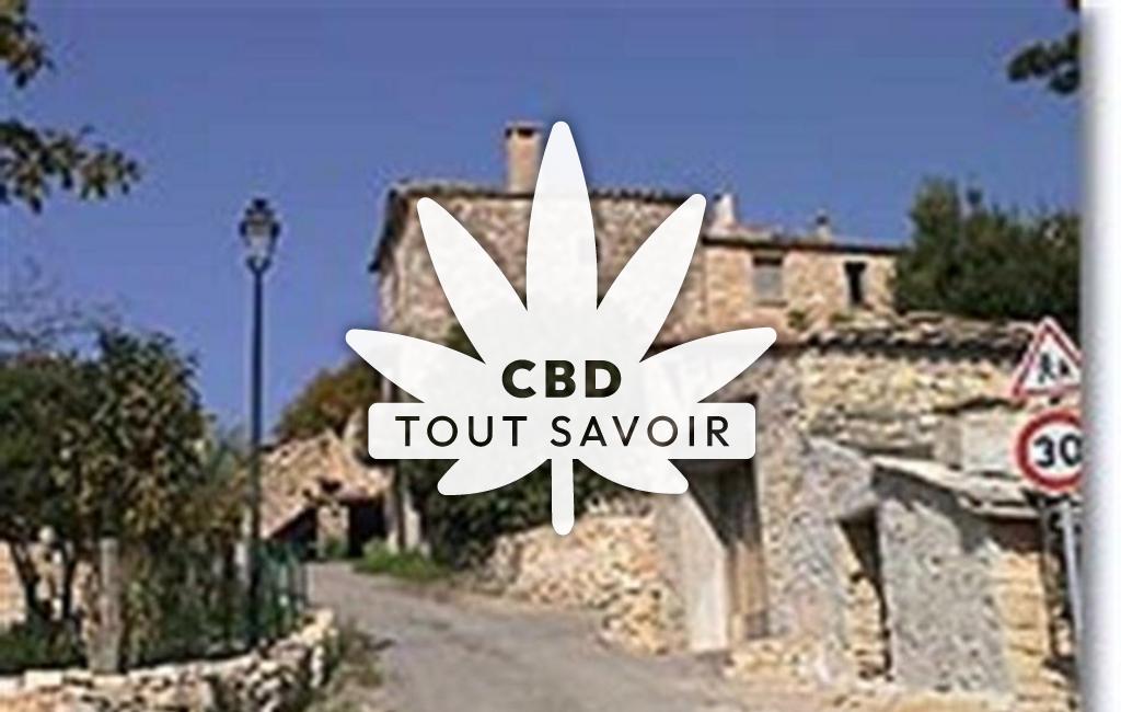 Village à Revest-Saint-Martin avec feuille Cannabis CBD